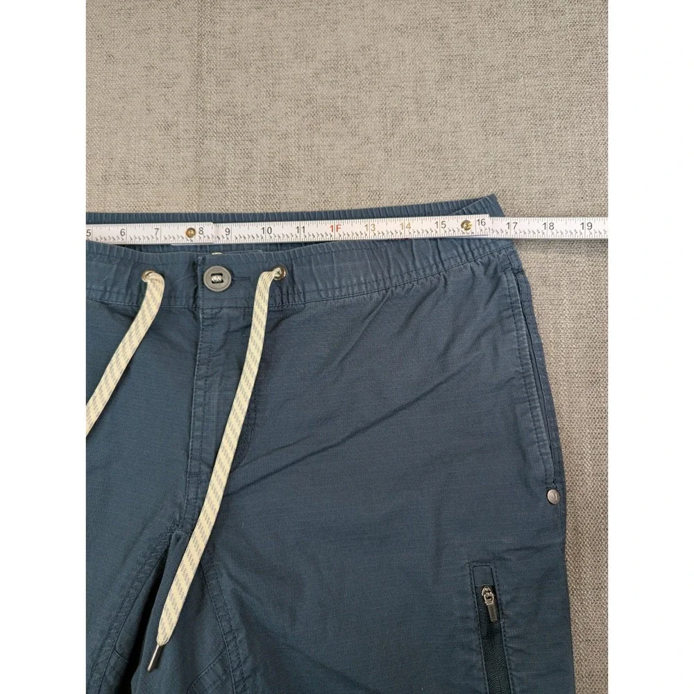 Vuori Pants Mens Blue Ripstop Climber Stretch Drawstring Utility Hike - Approx L